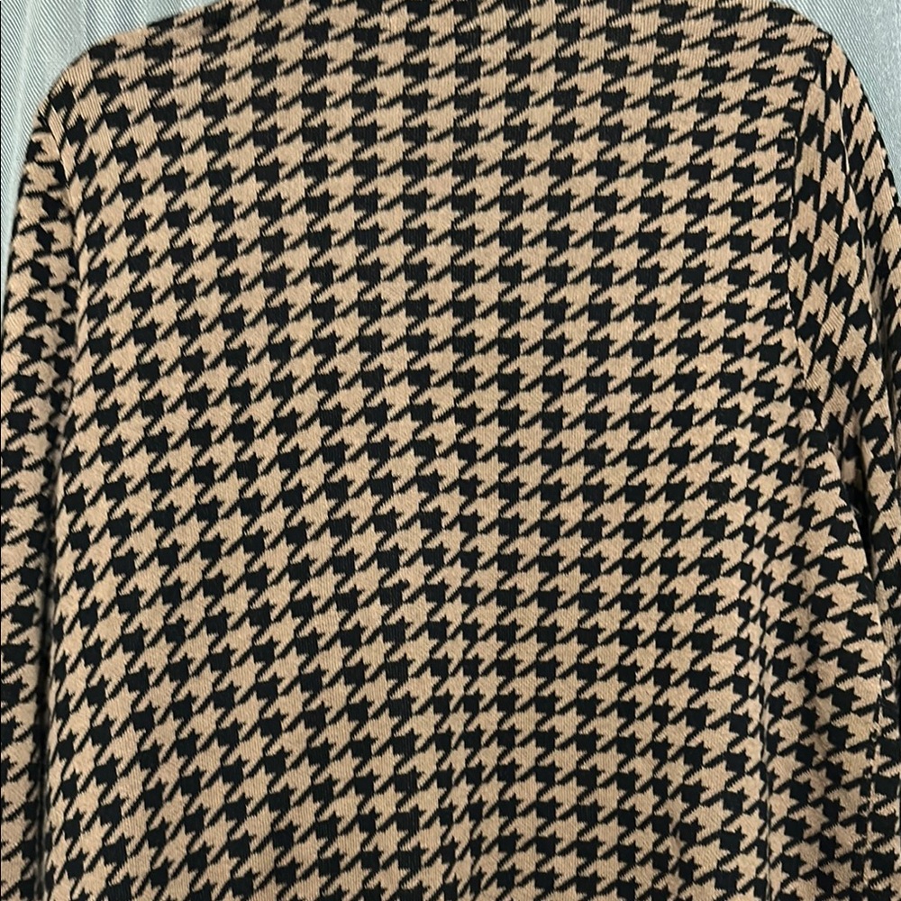 Black/Beige Houndstooth Open-Front Cardigan - Picture 7 of 13